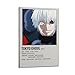 HIUSOUM Póster estético de la película Kaneki Tokyo Ghoul IconPrinting Wall Art Posters Canvas Posters Artwork Gifts Room Aesthetics20 x 30 pulgadas (50 x 75 cm) estilo marco